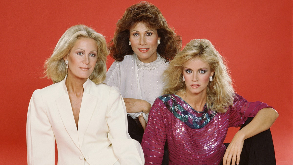 A publicity photo of the actress wearing glamorous looks to promote Knots Landing