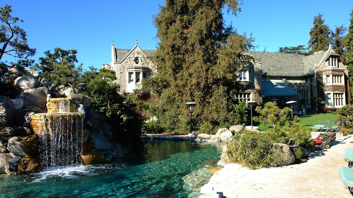 Exterior shot of the Playboy Mansion