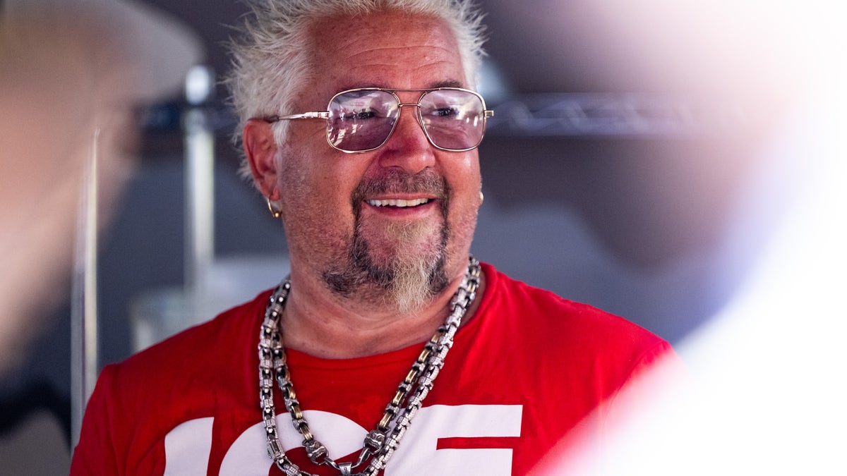 Guy Fieri sports red shirt at Stagecoach festival