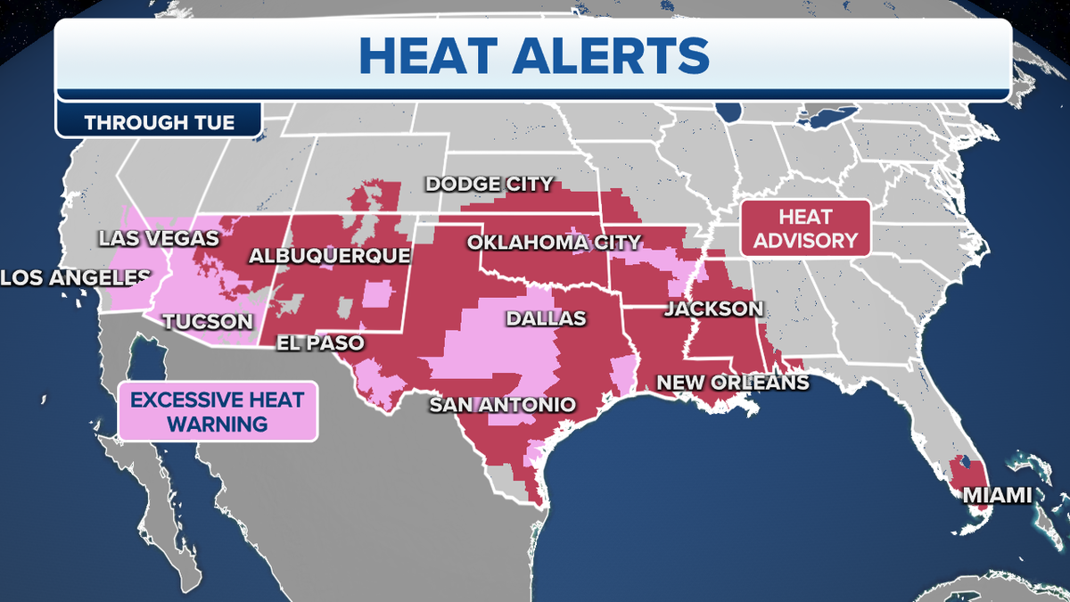 Heat alerts through Tuesday