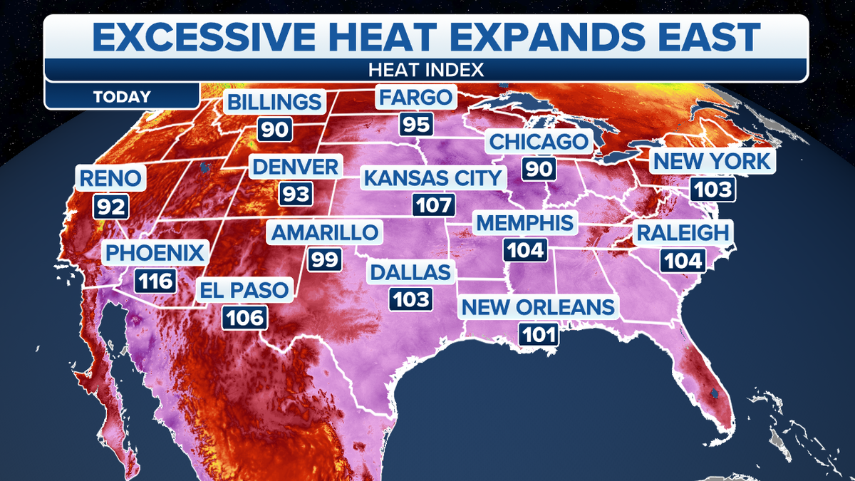 Excessive heat expands eastward