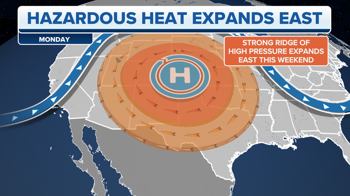 Heat expands eastward