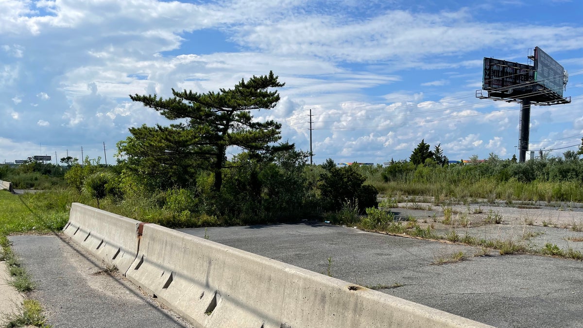 The parking long and foundation of the former Golden Key Motel in Egg Harbor, NJ