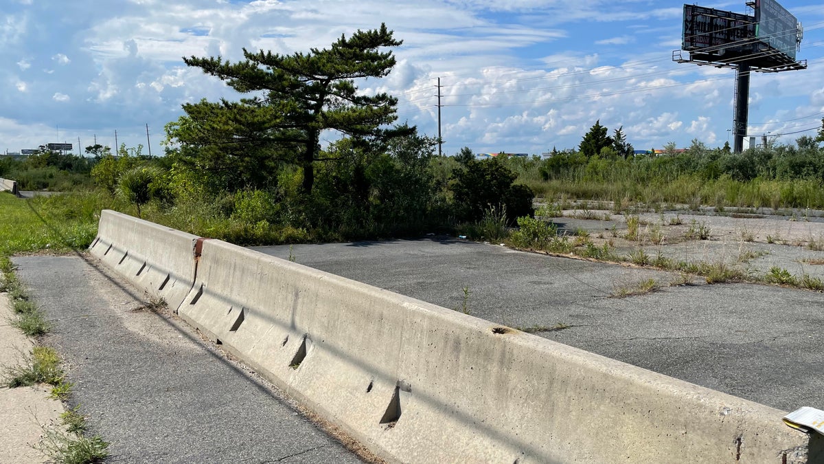 The parking long and foundation of the former Golden Key Motel in Egg Harbor, NJ