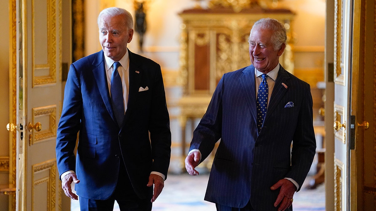 Joe Biden and King Charles arrive inside Windsor Castle