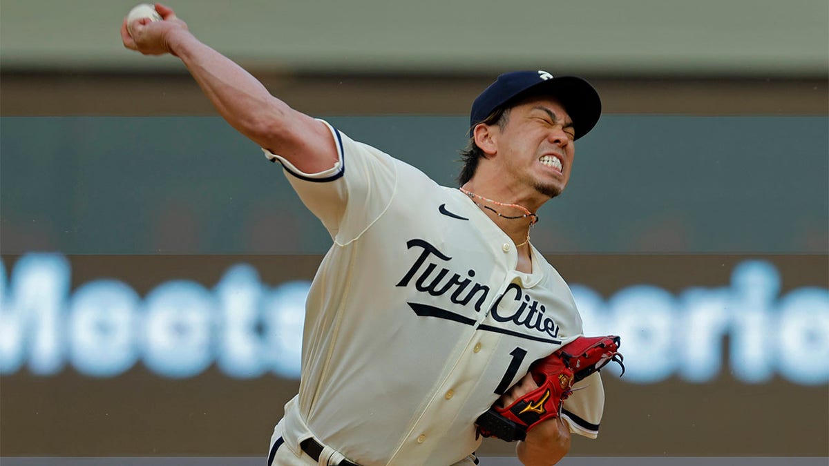 Kenta Maeda throws pitch