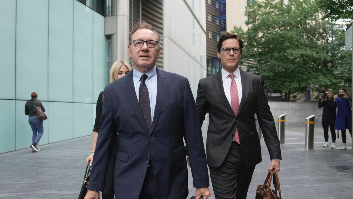Kevin Spacey arrives to court on Friday