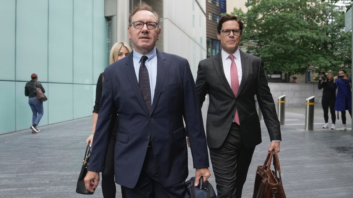 Kevin Spacey arrives to court on Friday