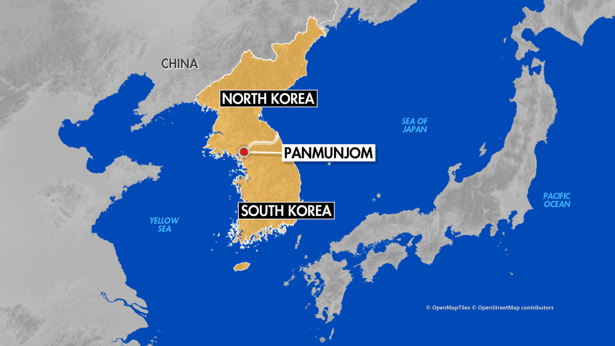 Map of where North Korea detained US soldier