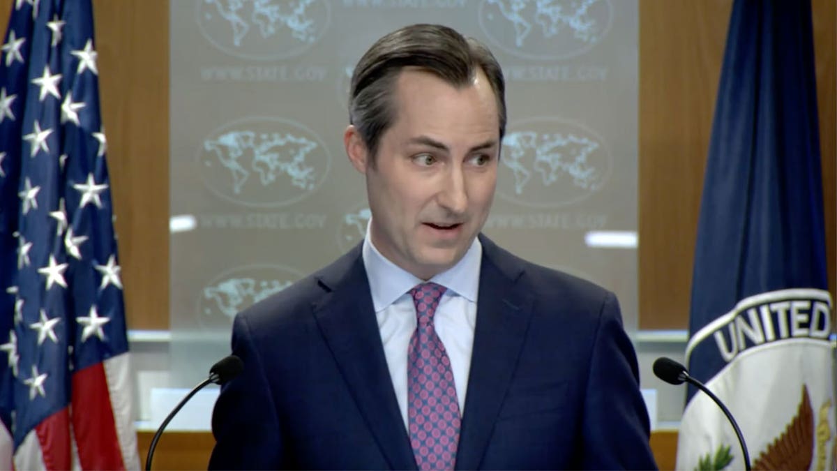 Matthew Miller at a State Department briefing