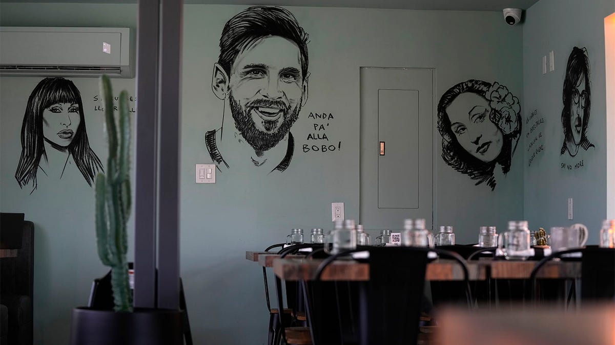 Messi painting on wall