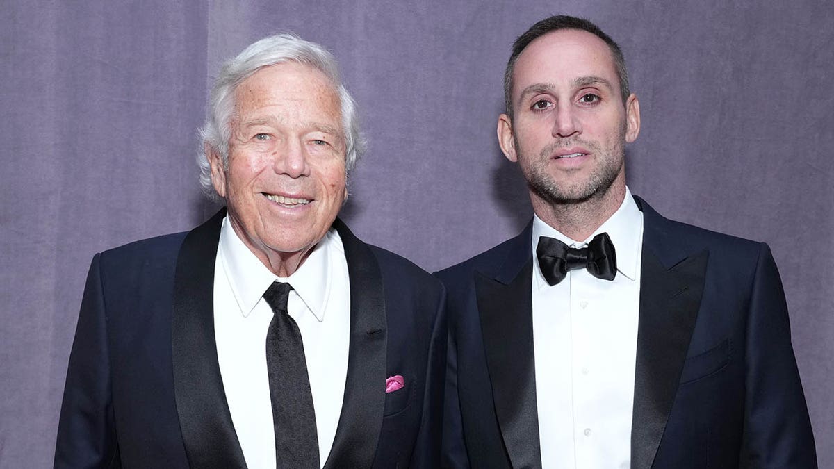 Robert Kraft, left, and Michael G. Rubin attend the 65th GRAMMY Awards on Feb. 5, 2023 in Los Angeles.
