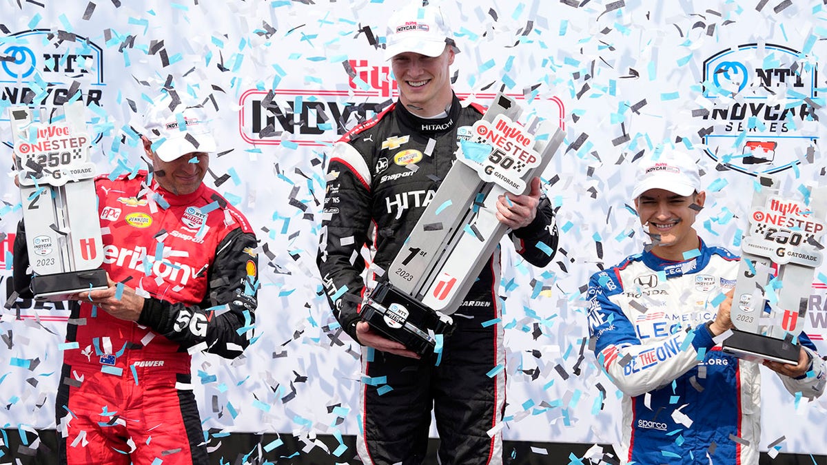 Josef Newgarden with trophy