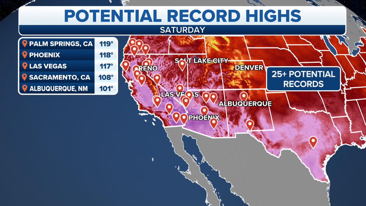 West potential record high temperatures