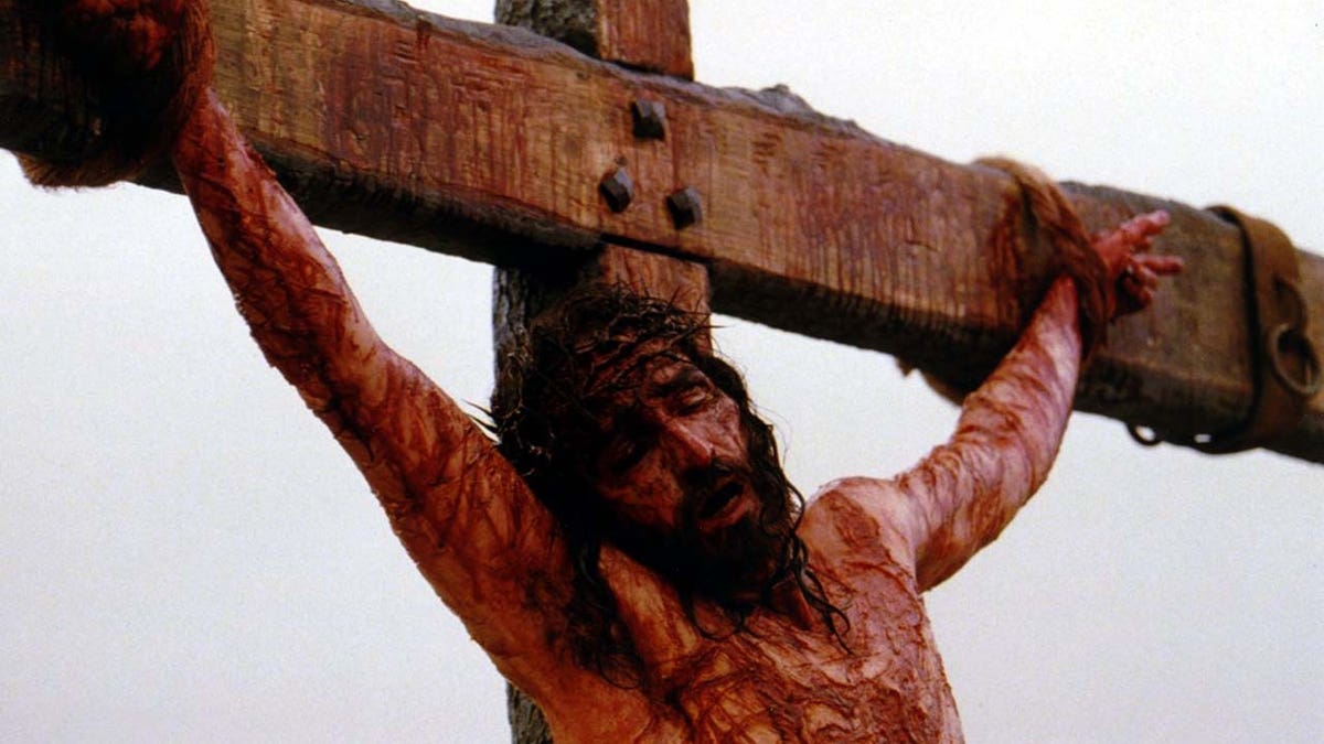 Jim Caviezel on the cross