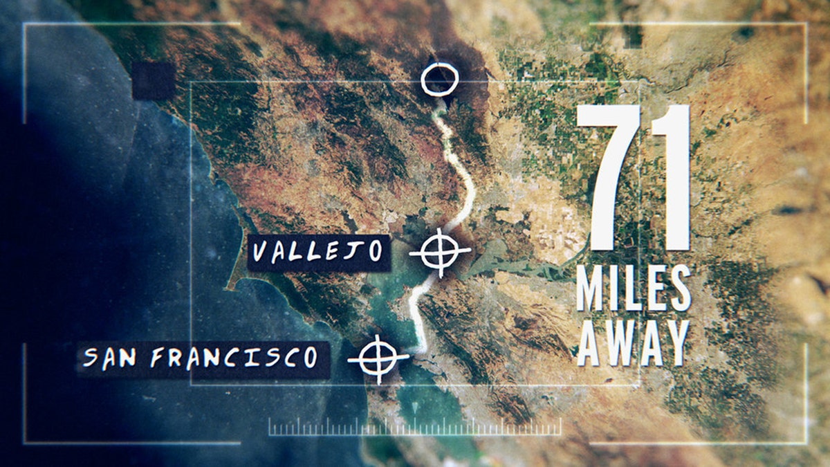 A map of California where the Zodiac Killer hunted for prey