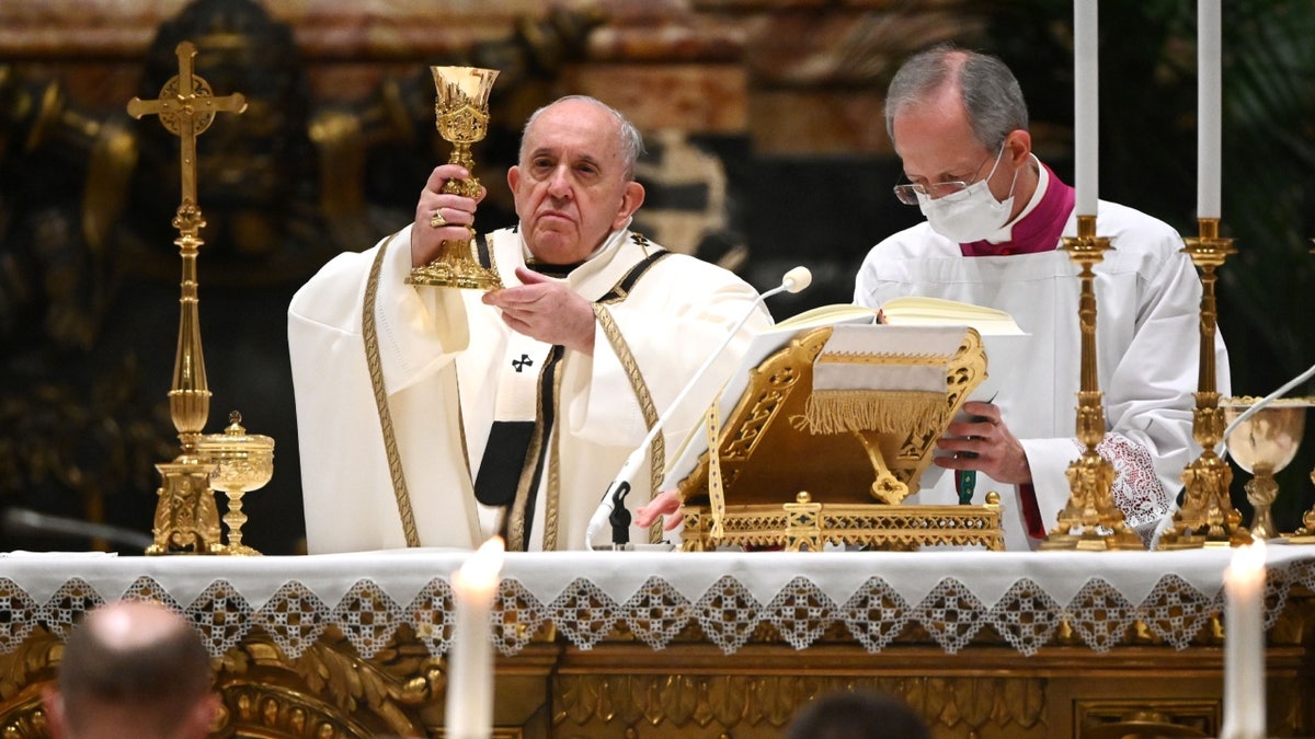 Pope Francis celebrating Mass