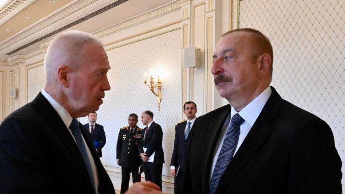 Israeli Defense Minister Yoav Gallant met with Azerbaijan President Ilham Aliyev to discuss strengthening ties between their nations on July 13, 2023.