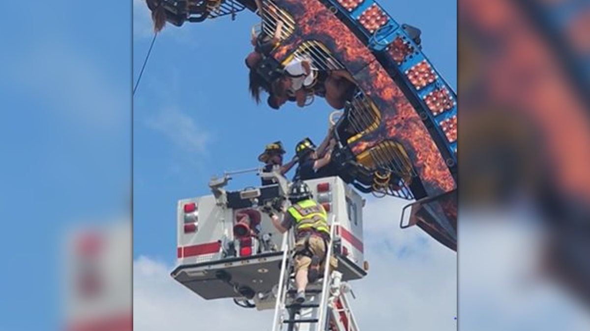 First responders rescue stuck rollercoaster riders