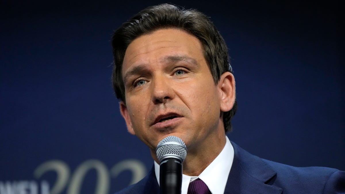 Ron DeSantis speaks in Iowa