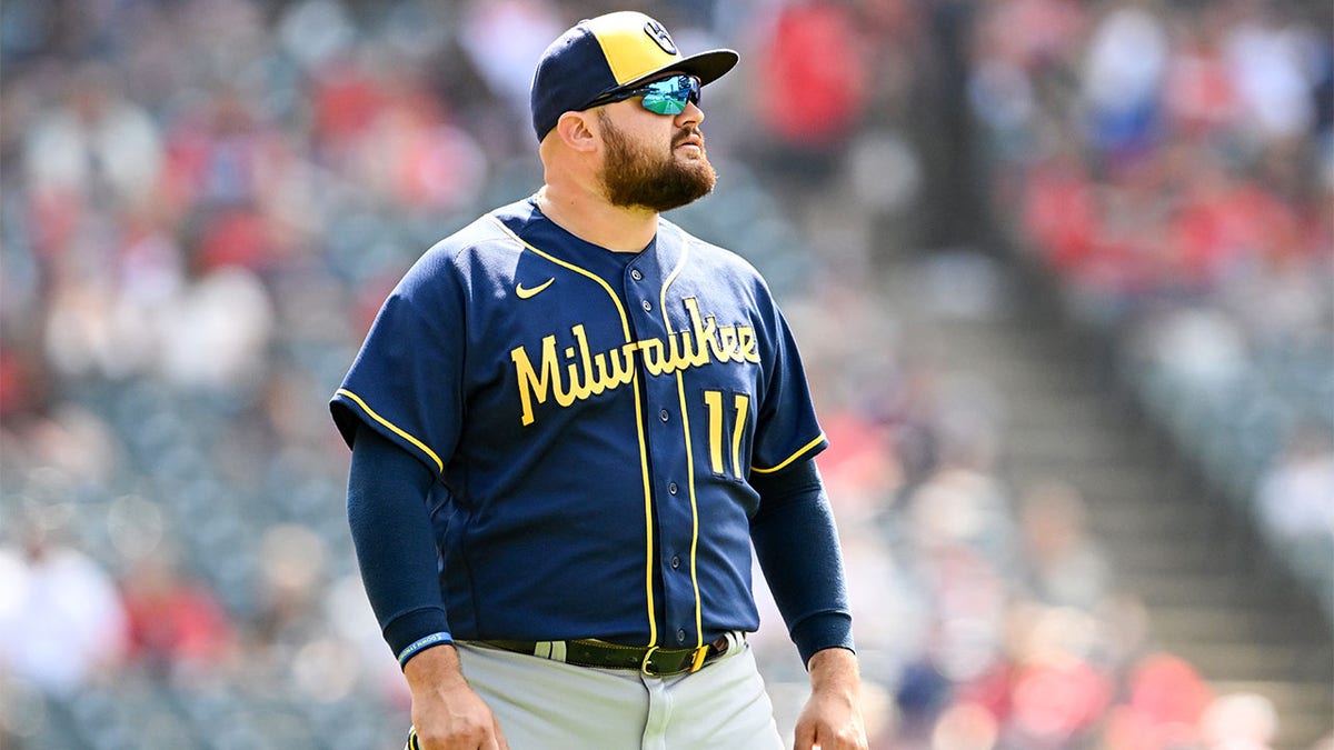 Rowdy Tellez stands