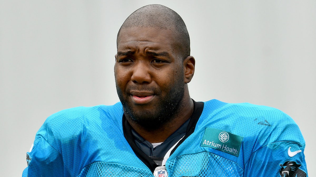 Russell Okung in training camp