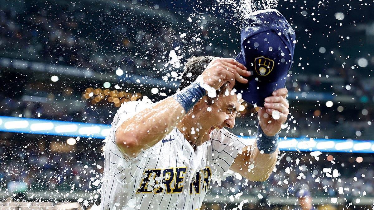 Sal Frelick showered in ice water