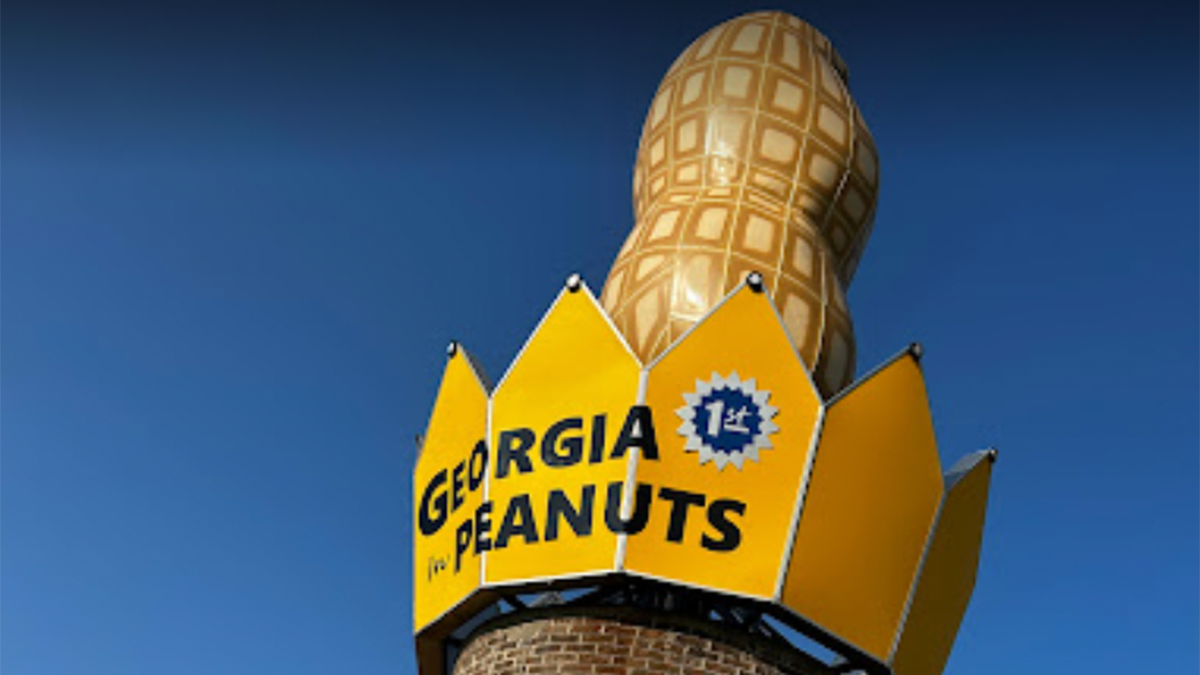 A giant peanut statue