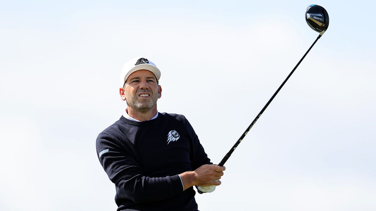 Sergio Garcia tees off