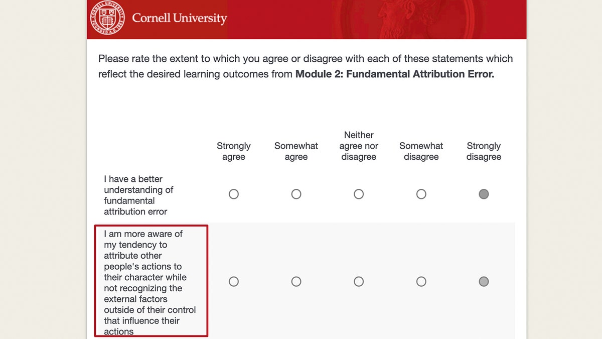 Survey Cornell DEI course