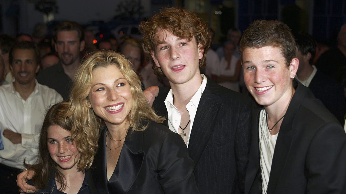 Tatum O'Neal with her kids Emily, Kevin and Sean McEnroe