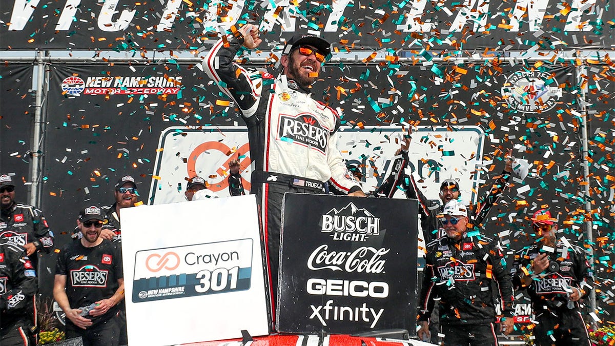 Martin Truex Jr. celebrates