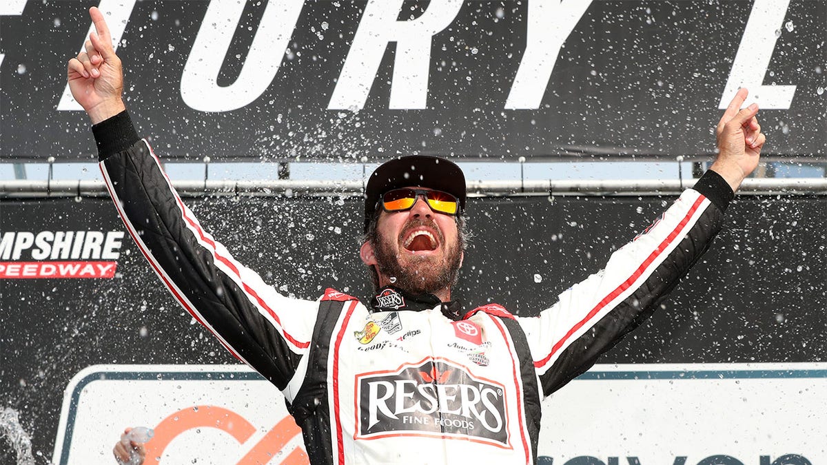 Martin Truex Jr. celebrates