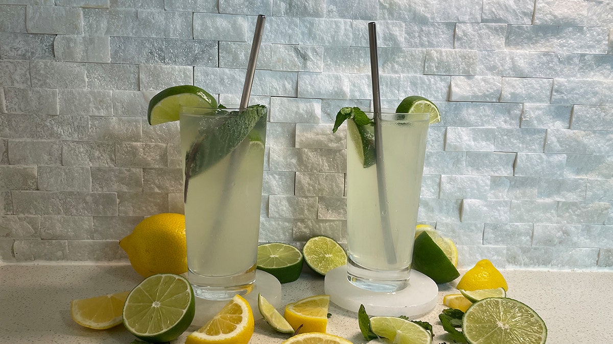 Most mojito recipes are made with rum, but cocktail makers can mix together tequila mojitos (pictured) or try any other spirit they like. Mojitos have been made with various liquors and ingredients throughout history.