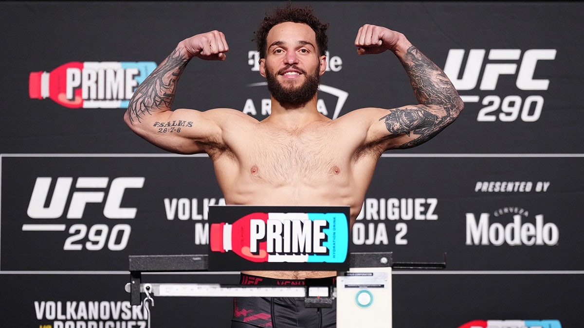 Josiah Harrell during an official weigh-in