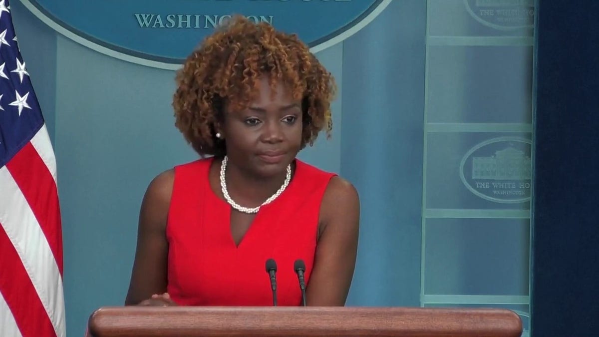 Karine Jean-Pierre listening to a question