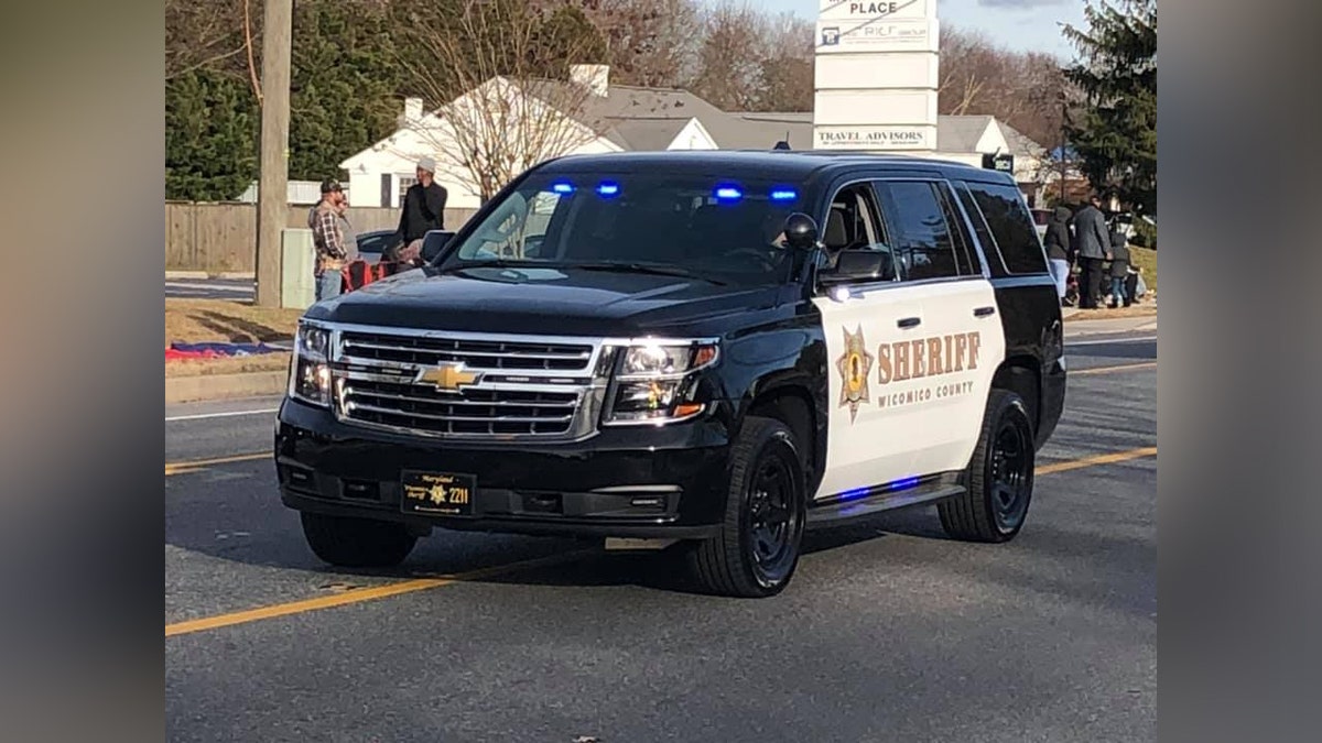 Wicomico County Sheriffs Office SUV with its lights on