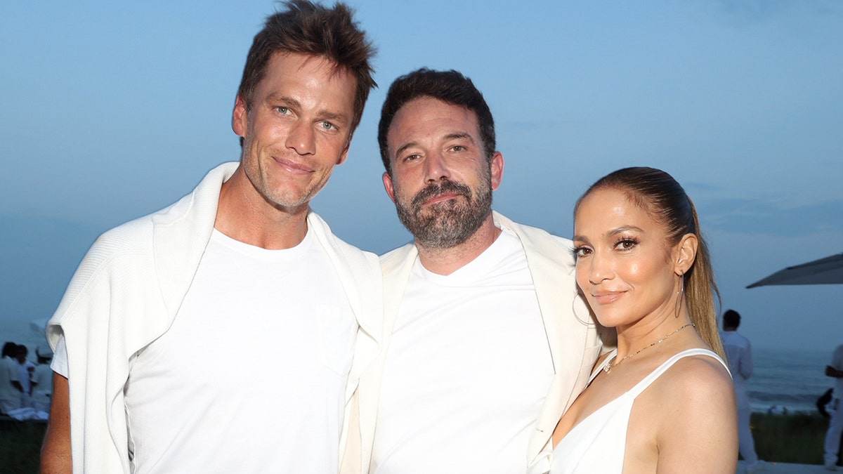 Tom Brady wears white to match Ben Affleck and Jennifer Lopez