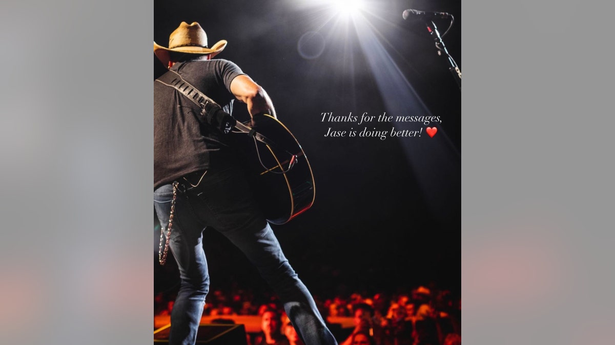 Photo of Jason Aldean posted by his wife on her Instagram story