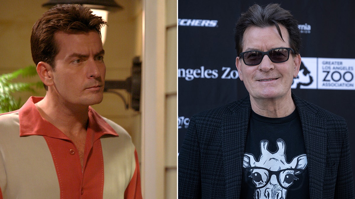 Charlie Sheen then and now split
