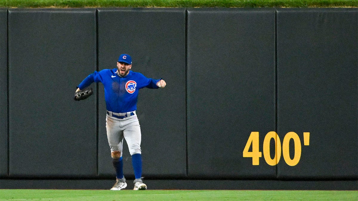 Mike Tauchman reacts after robbing a home run