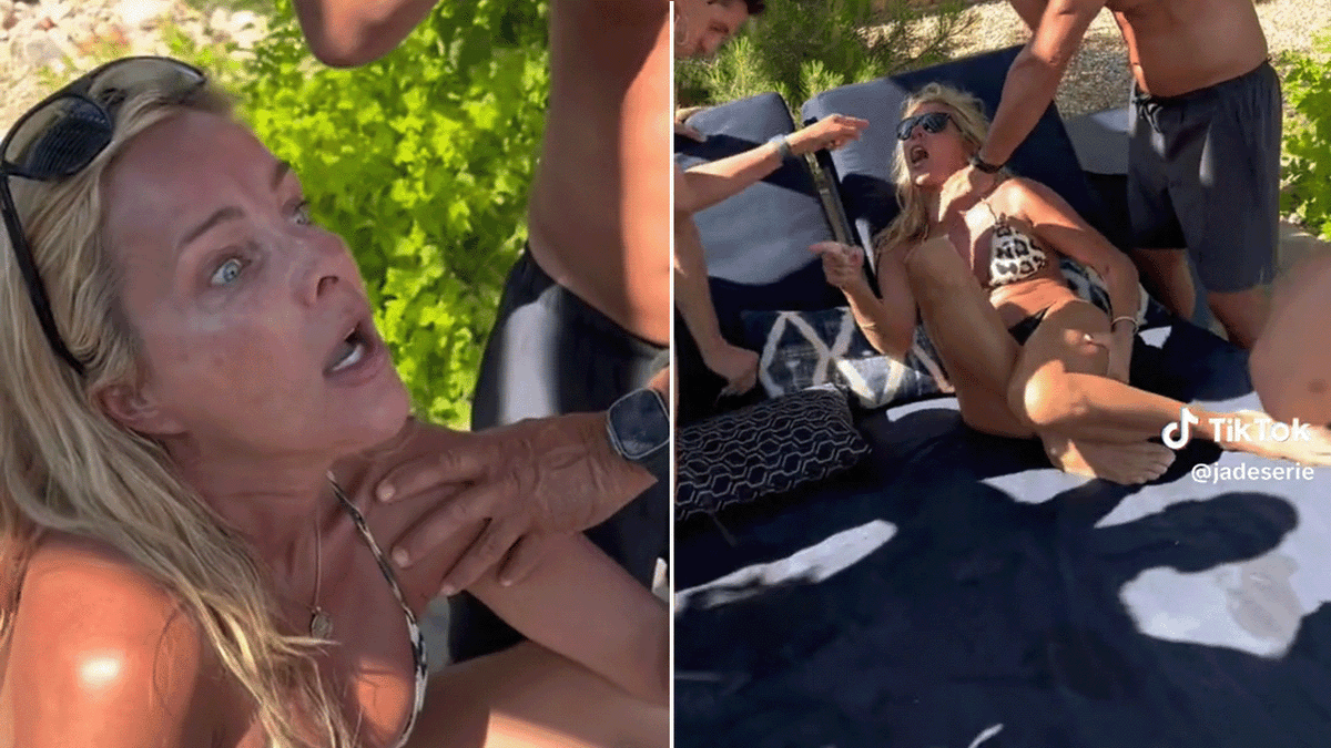 Bkini pool woman yells at Latino family