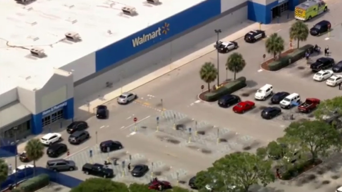 Aerials of Florida City Walmart parking lot