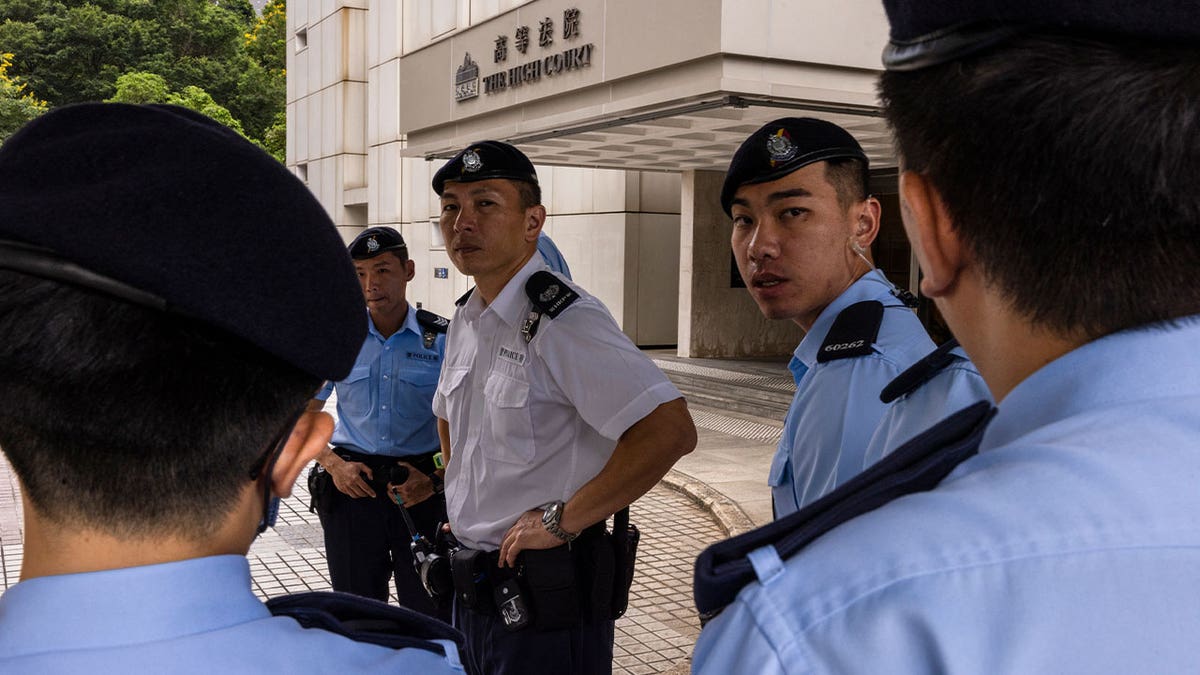hong kong police outside court