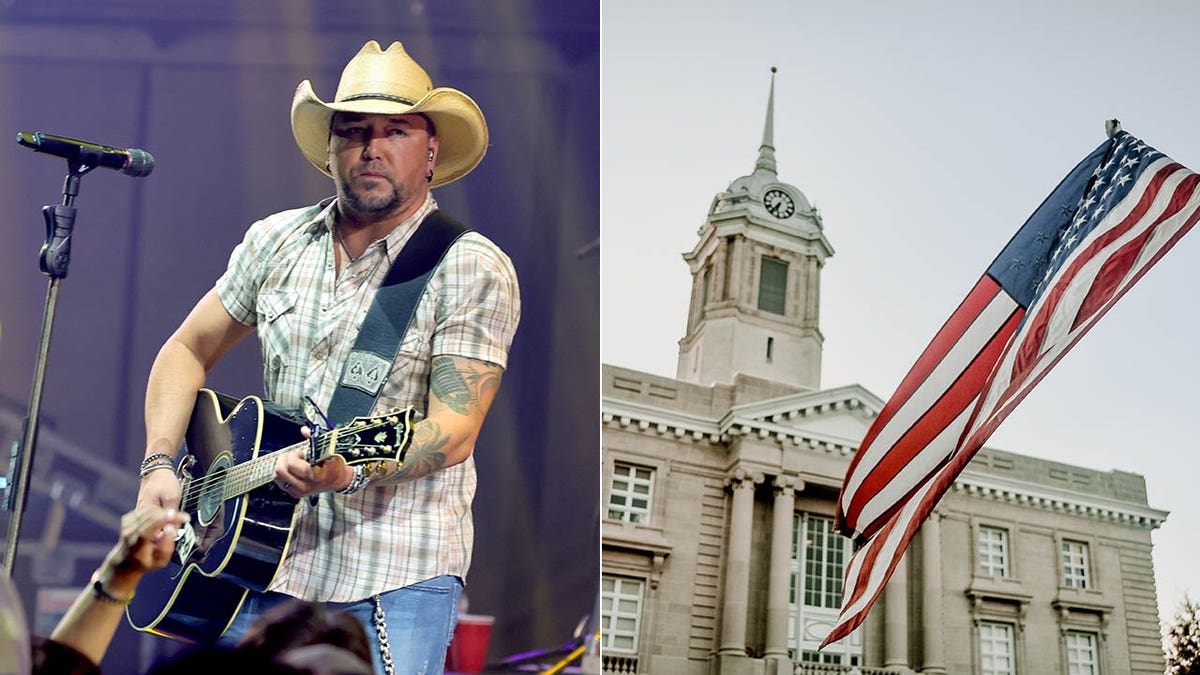 jason aldean playing guitar/maury county courthouse