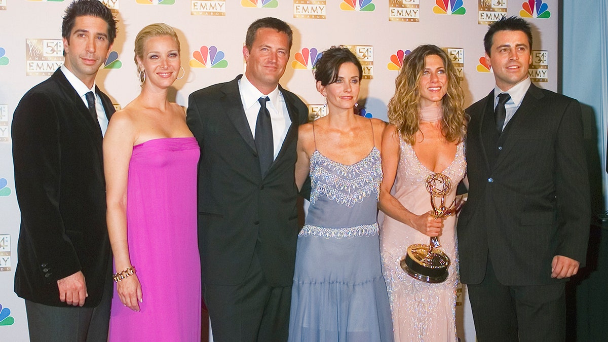 Jennifer Aniston and the cast of "Friends" at the 54th Emmy Awards