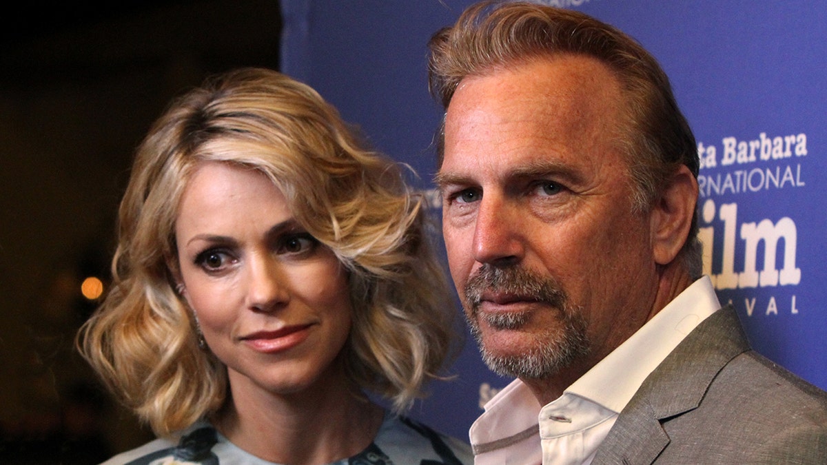 Kevin Costner and Christine Baumgartner walk red carpet at Santa Barbara film festival