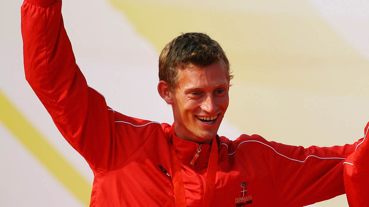 Martin Kirketerp celebrates gold