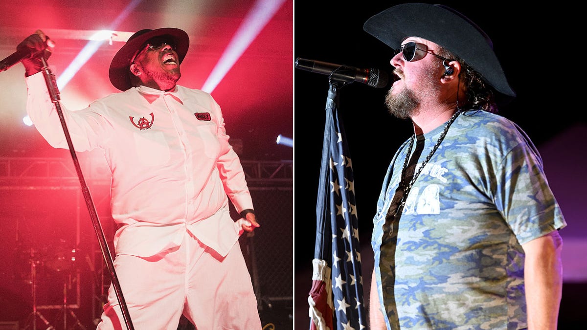 A split image of Krizz Kaliko and Colt Ford