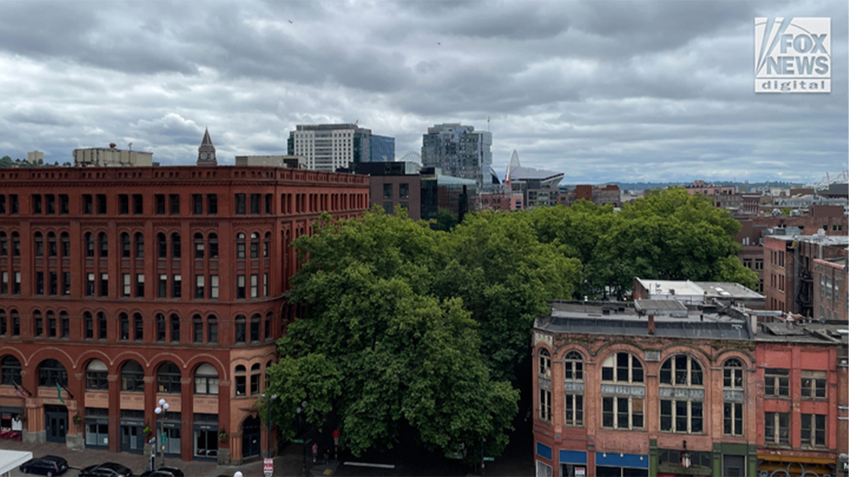 A skyline photo of Seattle